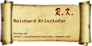 Reichard Krisztofer névjegykártya